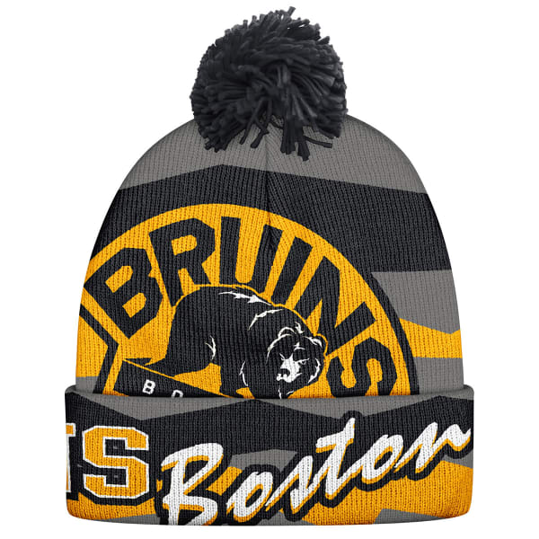 BOSTON BRUINS Multi Logo Pom Knit Beanie