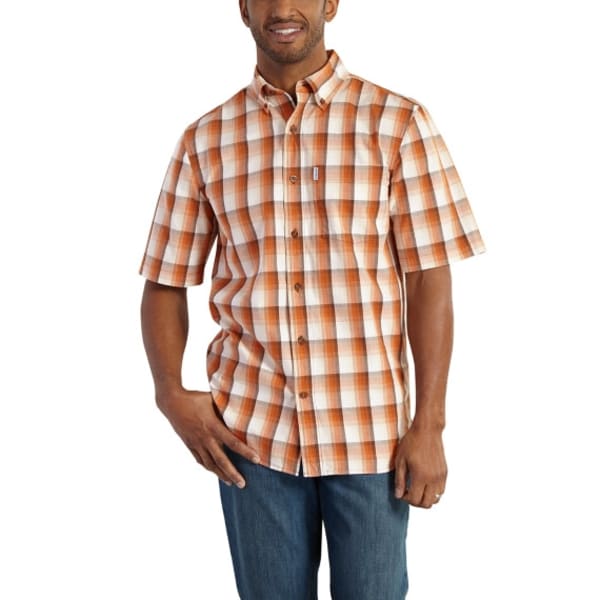 CARHARTT Men's Essential Plaid Button-Down Short-Sleeve Shirt