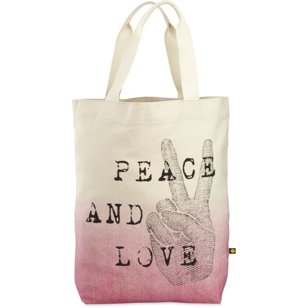 LIFE IS GOOD Engraved Peace Love Messaging Tote