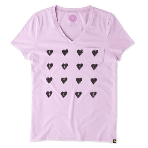 LIFE IS GOOD Women's Sleep Vee Hearts Tee