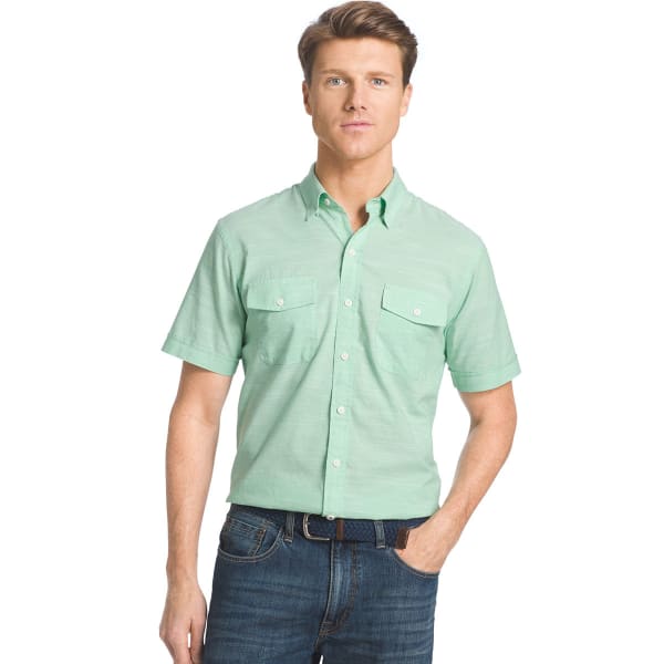 IZOD Men's Dockside Short-Sleeve Chambray Shirt