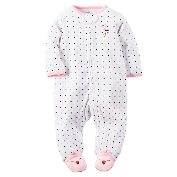 CARTER'S Baby Girls' Terry Zip-Up Sleep & Play One-Piece