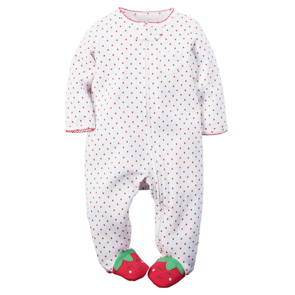 CARTER'S Baby Girls' Strawberry Zip-Up Sleep & Play One-Piece