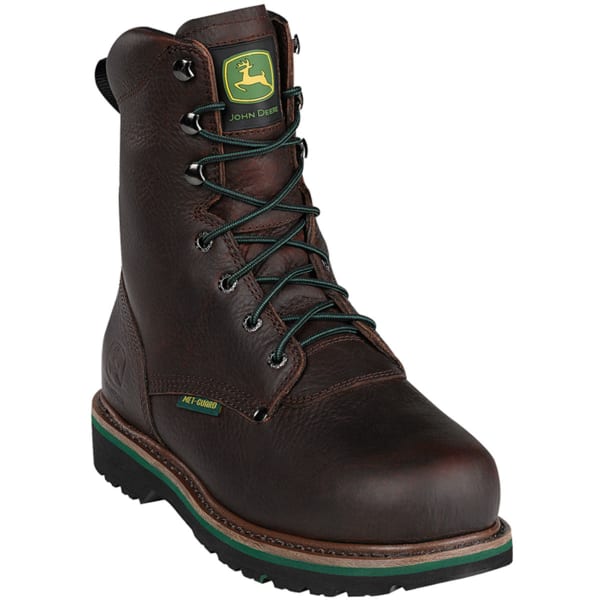 JOHN DEERE Men's 8" Steel Toe Lace Up, Wide