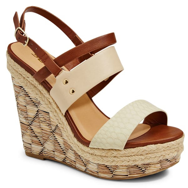 SODA Women's Leona Raffia Wedges