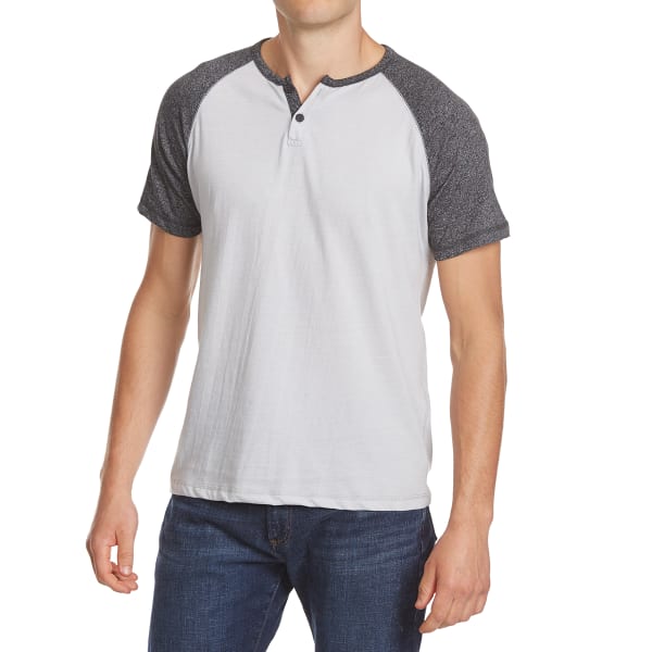 ALPHA BETA Guys' Short-Sleeve Baseball Henley