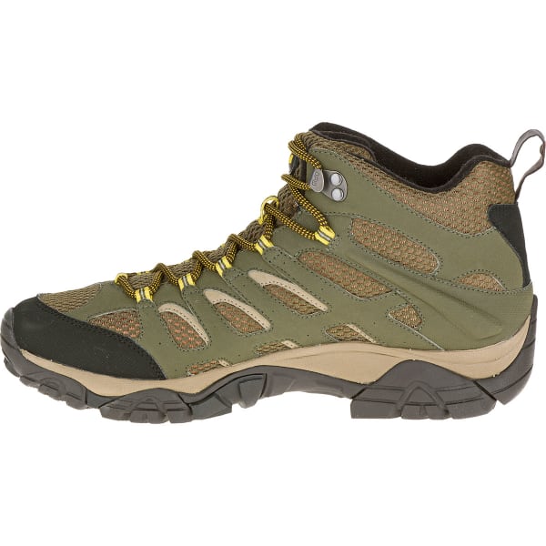 MERRELL Men's Moab Mid Waterproof Hiking Boots, Olive