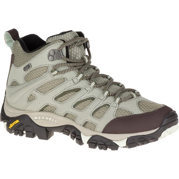 MERRELL Women's Moab Mid Waterproof Hiking Boots, Granite