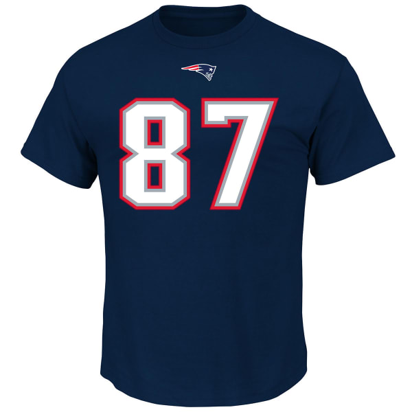 NEW ENGLAND PATRIOTS Men's Eligible Receiver #87 Gronkowski Name and Number Tee