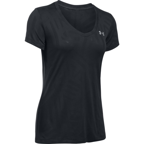 UNDER ARMOUR Women's Tech Jacquard Print V-Neck Tee