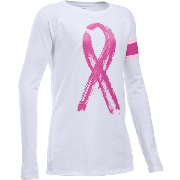 UNDER ARMOUR Girls' Power In Pink Ribbon Long Sleeve Tee