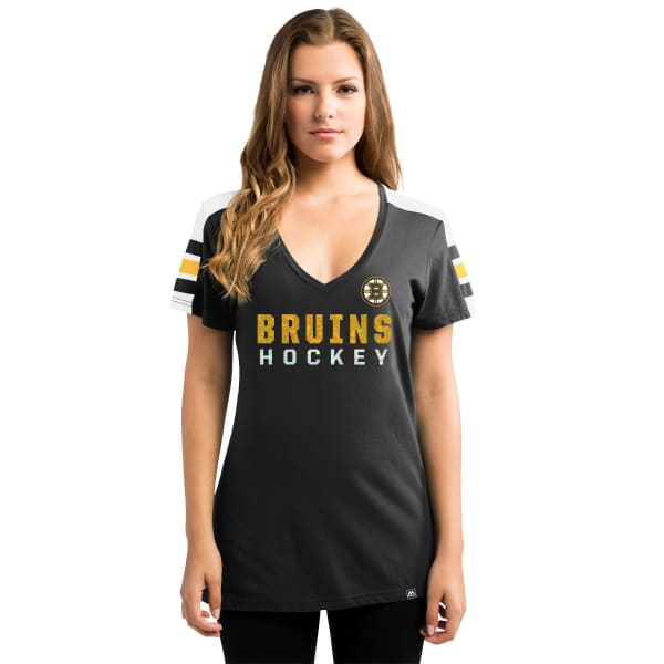 BOSTON BRUINS Women's Goal Cage Short Sleeve V-neck Tee