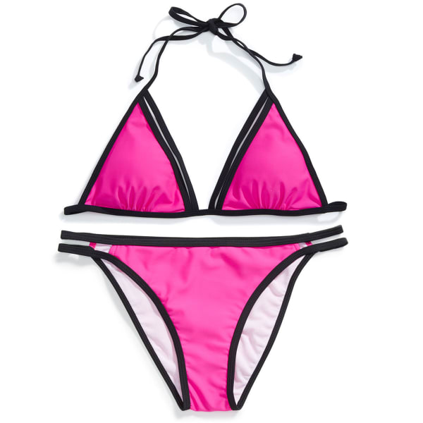 YMI Juniors' Color-Blocked Bikini Top