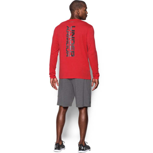 UNDER ARMOUR Men's Vertical Wordmark Long-Sleeve Tee