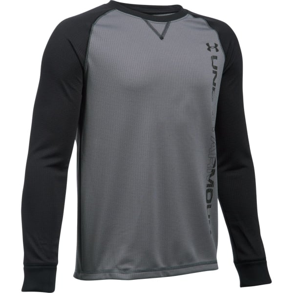 UNDER ARMOUR Boys' Waffle Crew Long-Sleeve Tee