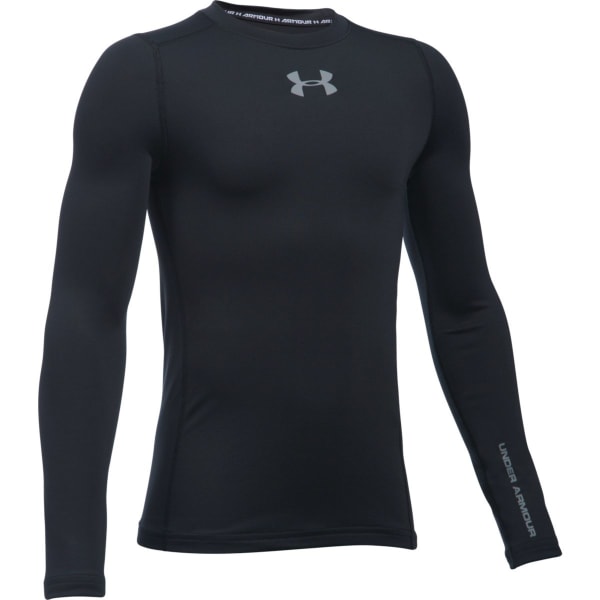 UNDER ARMOUR Boys' ColdGear Armour Crew Long-Sleeve Tee