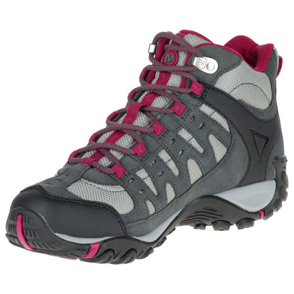 MERRELL Women's Accentor Mid WP Hiking Shoes, Castlerock/Beet Red