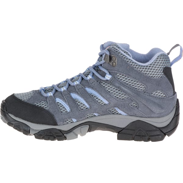 MERRELL Women's Moab Mid Waterproof Shoe, Grey/Periwinkle, Wide