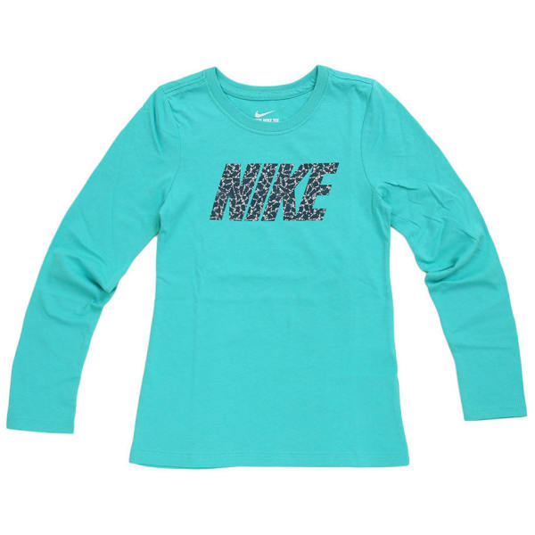 NIKE Big Girls' Patterned Crew Long-Sleeve Tee