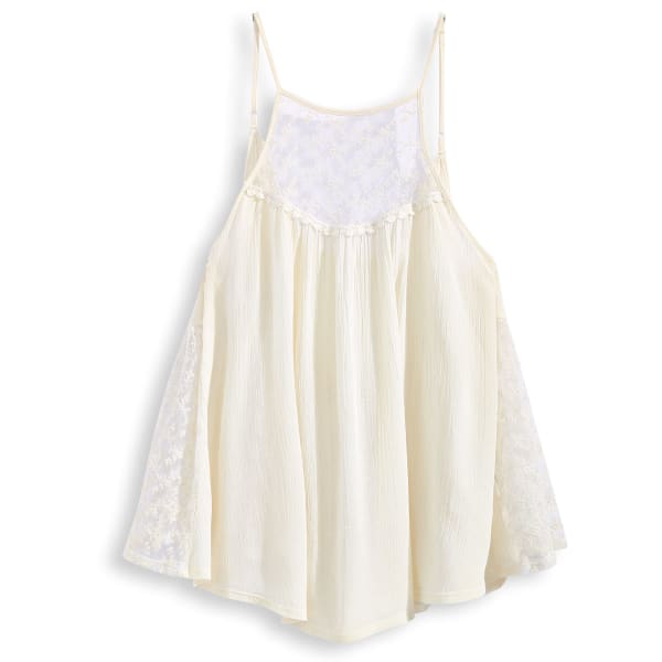 TAYLOR & SAGE Juniors' Lace Trim Swing Tank