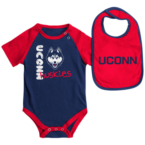 UCONN HUSKIES Infants' Rookie Onesie and Bib Set