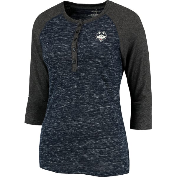 UCONN Women's Split Henley Long-Sleeve Shirt