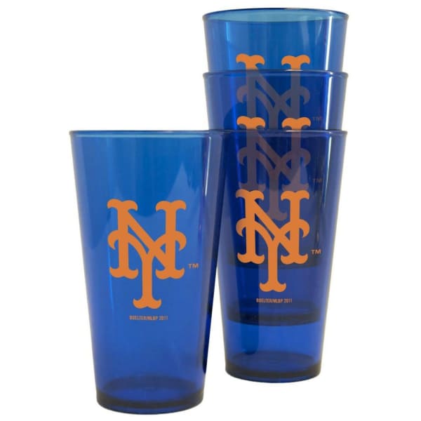 NEW YORK METS Plastic Pints, 4-Pack