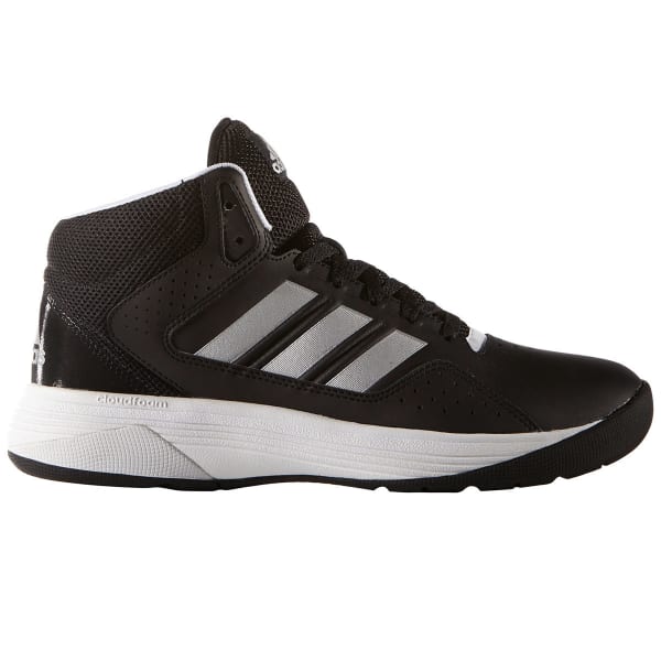 ADIDAS Men's Cloudfoam Ilation Mid Basketball Shoes, Black/Matte Silver