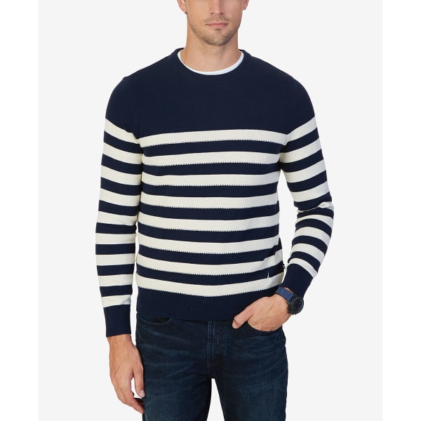 NAUTICA Men's Breton Striped Crewneck Sweater