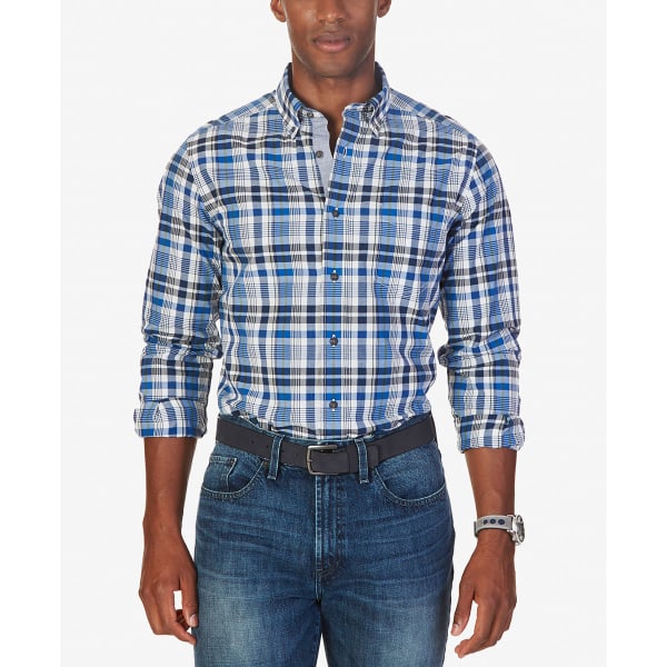 NAUTICA Men's Long Sleeve Woven Plaid Shirt