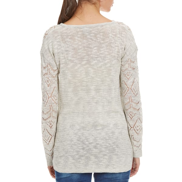 BY DESIGN Women's Pointelle Crochet Pullover