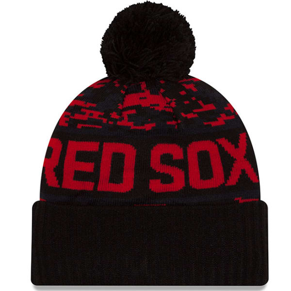 BOSTON RED SOX Winter Freeze Cuffed Pom Beanie