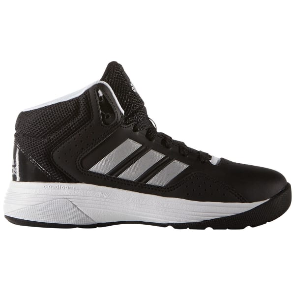 ADIDAS Boys' Cloudfoam Ilation Mid Basketball Shoes, Black/Silver/White