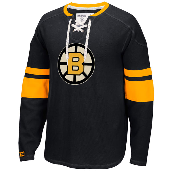 REEBOK Men's Boston Bruins CCM Lace-Up Crew Sweatshirt