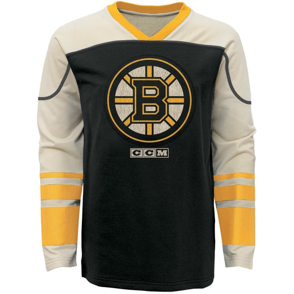 BOSTON BRUINS Boys' Applique Crew Neck Long Sleeve Tee