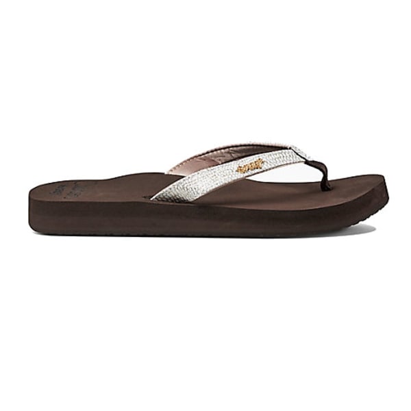 REEF Women's Star Sassy Cushioned Flip Flops, Brown/White