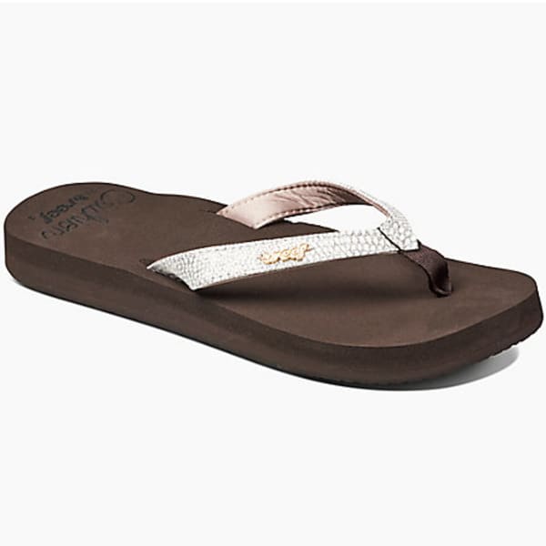 REEF Women's Star Sassy Cushioned Flip Flops, Brown/White