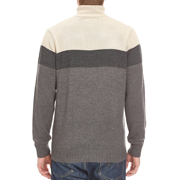 RUGGED TRAILS Men's Color-Block 1/4 Zip Sherpa-Lined Sweater