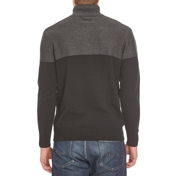 TRICOT ST. RAPHAEL Men's Shaker Color-Block 1/4 Zip Sherpa-Lined Sweater