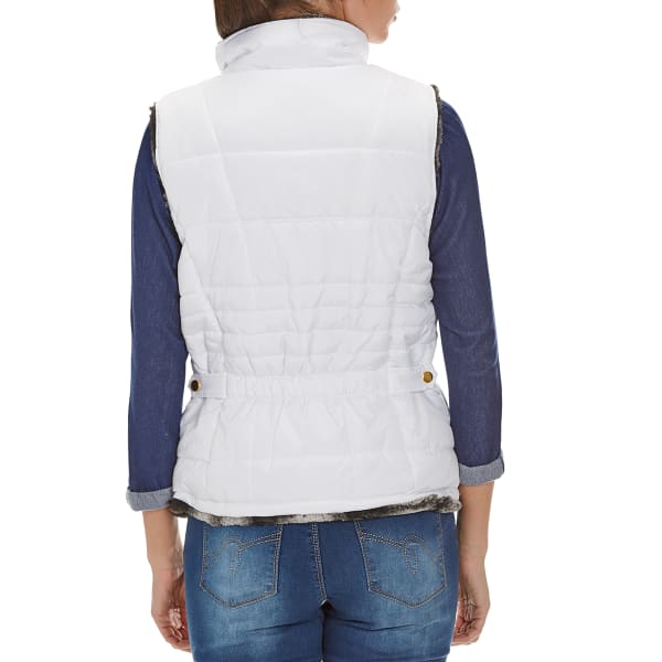 KC COLLECTIONS Women's Chinchilla Reversible Fur Vest