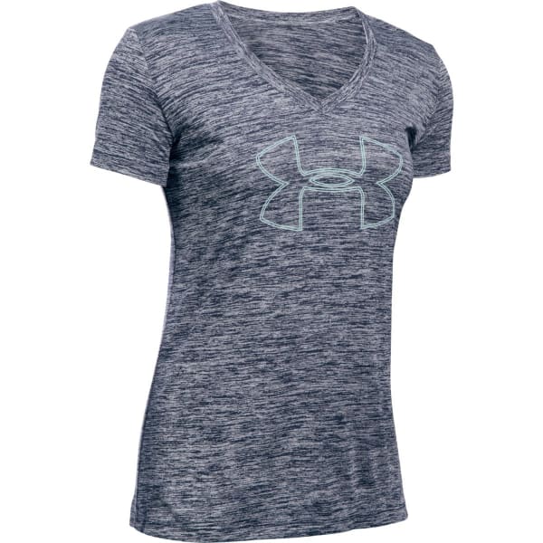 UNDER ARMOUR Women's Tech Twist Branded V-Neck Tee