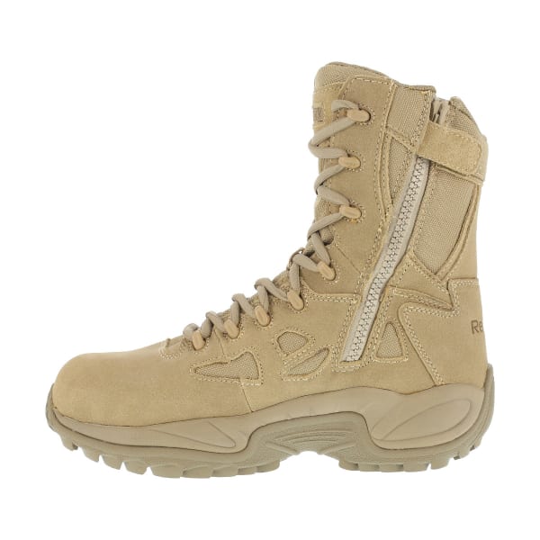 REEBOK WORK Men's Rapid Response 8inch RB Composite Toe Work Boots, Desert Tan, Medium Width