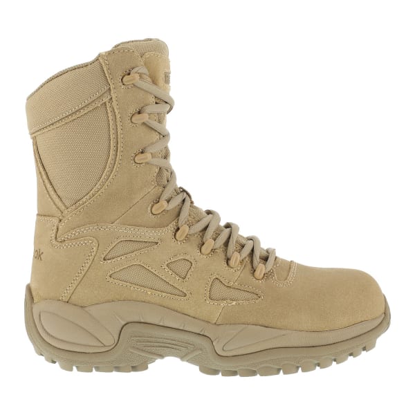 REEBOK WORK Men's Rapid Response 8inch RB Composite Toe Work Boots, Desert Tan, Medium Width