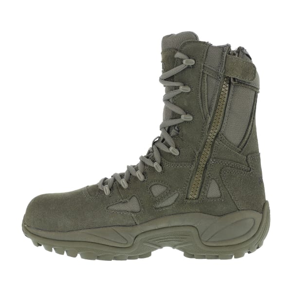 REEBOK WORK Men's Rapid Response 8inch RB Composite Toe Work Boots, Sage Green, Medium Width