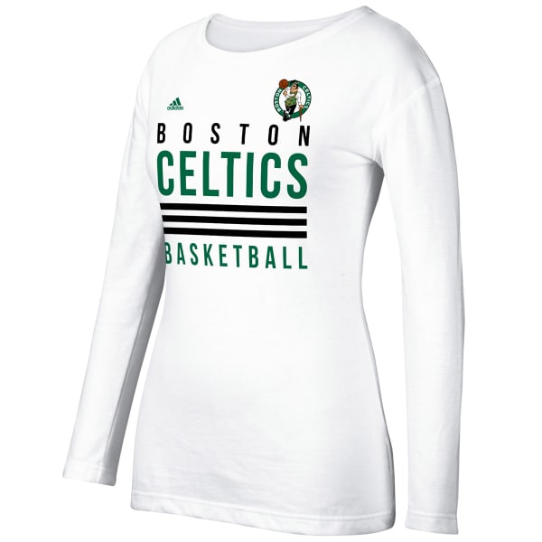 ADIDAS Women's Boston Celtics Stripe Stack Long-Sleeve Tee