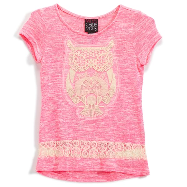 MISS CHIEVOUS Girls' Hacci Crochet Owl Tunic