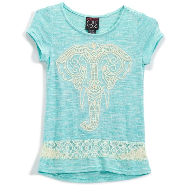 MISS CHIEVOUS Girls' Hacci Crochet Elephant Tunic