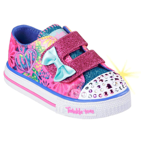 SKECHERS Girls' Twinkle Toes: Shuffles- Baby Love Sneakers