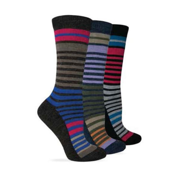 WISE BLEND Women's Half Cushion Foot Stripe Crew Socks, 3 Pack - Bob’s ...