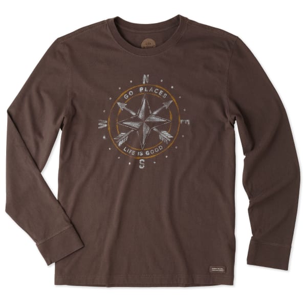 LIFE IS GOOD Men's Compass Long Sleeve Crusher Tee